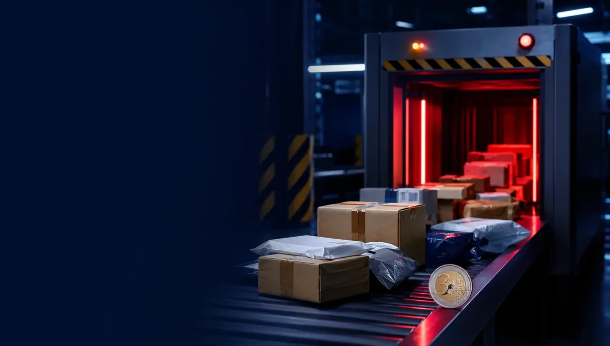 Małe przesyłki e-commerce przechodzące przez skaner celny